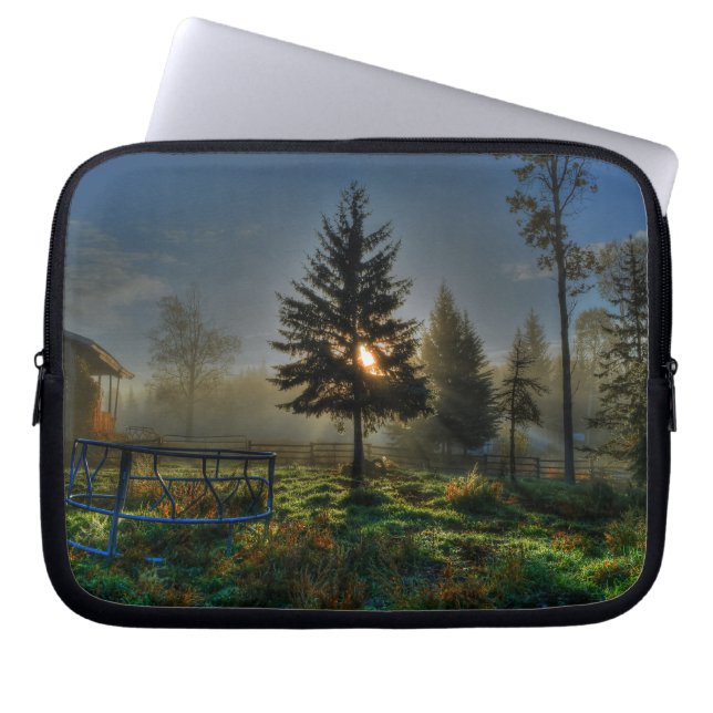 Housse Pour Ordinateur Portable Horse Ranch Sunrise Nature Photo (Devant)