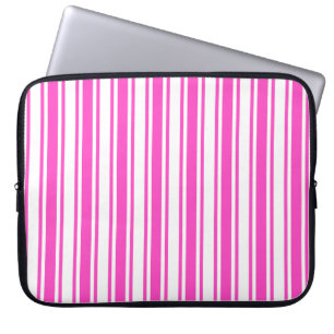 Housse Pour Ordinateur Portable Hot pink and white candy stripes