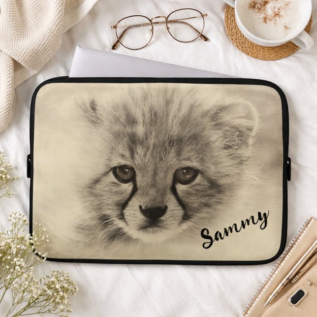 Housse Pour Ordinateur Portable Housse d'ordinateur portable Bébé Guépard mignon (Créateur téléchargé)