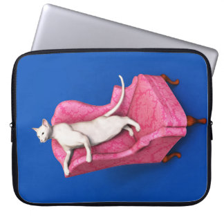 Housse Pour Ordinateur Portable Housse d'ordinateur portable chat oriental blanc