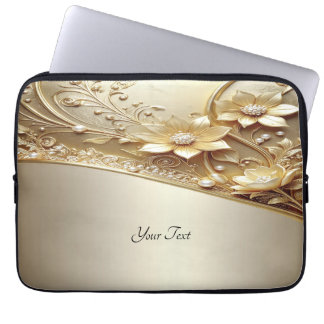 Housse Pour Ordinateur Portable Housse d'ordinateur portable florale dorée ornée m