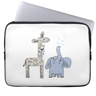 Housse Pour Ordinateur Portable Housse d'ordinateur portable Girafe et Éléphant mi