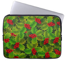 Houx vert avec baies rouges
