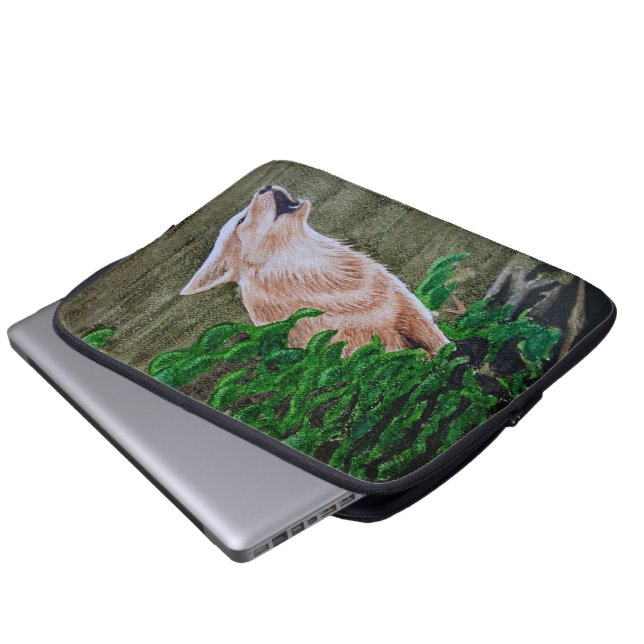 Housse Pour Ordinateur Portable Howling Coyote (Devant bas)
