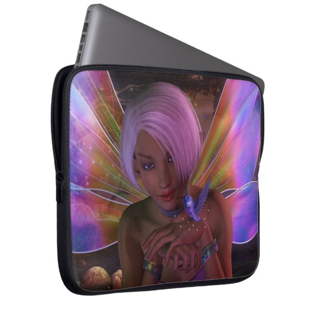 Housse Pour Ordinateur Portable Hummingbird Guardian Fairy Imaginaire Art (Devant droit)