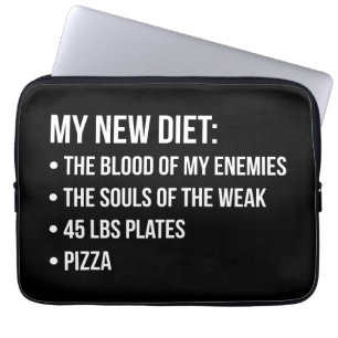 Housse Pour Ordinateur Portable Humour de gym - Régime alimentaire - Sang, Âmes, P