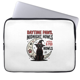 Housse Pour Ordinateur Portable Hurlements de chien Halloween minuit