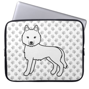 Housse Pour Ordinateur Portable Husky sibérien blanc Chien de dessin animé mignon