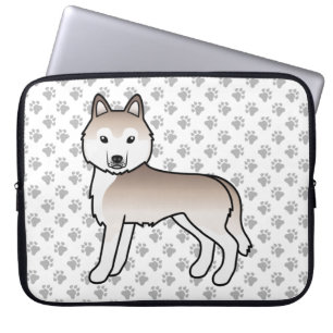 Housse Pour Ordinateur Portable Husky sibérien rouge clair Chien de dessin animé m