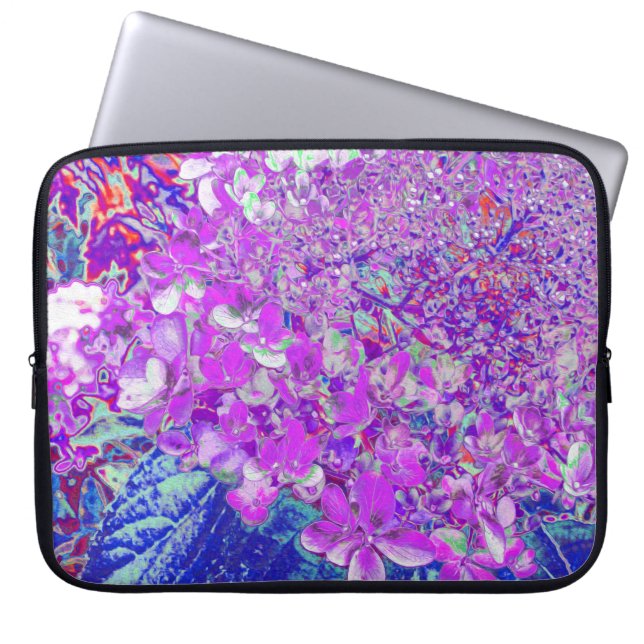Housse Pour Ordinateur Portable Hydrangea élégant violet et bleu limelight (Devant)