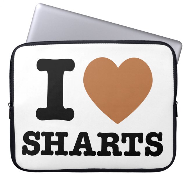 Housse Pour Ordinateur Portable I Heart Sharts Funny Icon Graphisme (Devant)
