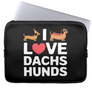 Housse Pour Ordinateur Portable I Love Dachshunds Fun Illustration avec Cool