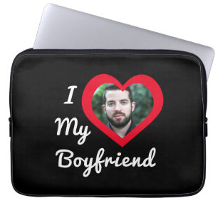 Housse Pour Ordinateur Portable I Love My Boyfriend Base Photo personnalisée