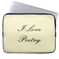 I Love Poetry Tablet Coque (Crème et Noir)