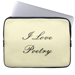 Housse Pour Ordinateur Portable I Love Poetry Tablet Coque (Crème et Noir)