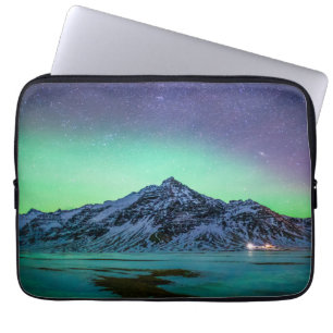 Housse Pour Ordinateur Portable Ice & Snow Aurora Borealis Milky Way Iceland