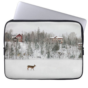 Housse Pour Ordinateur Portable Ice & Snow Deer in Snow Quebec, Canada
