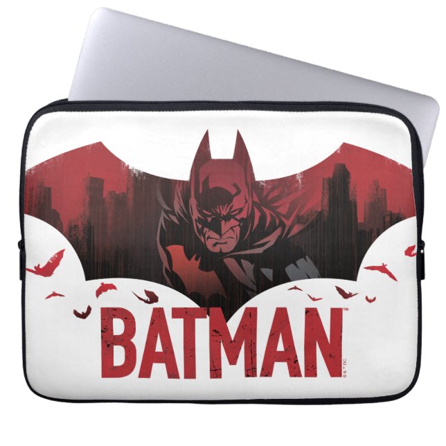 Housse Pour Ordinateur Portable Icône gotham de Batman Crimson (Devant)
