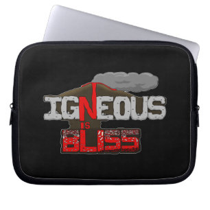 Housse Pour Ordinateur Portable "Igneous is Bliss" Volcano Pun