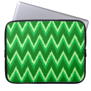Housse Pour Ordinateur Portable Ikat Chevron Stripes - Pin et Lime Green