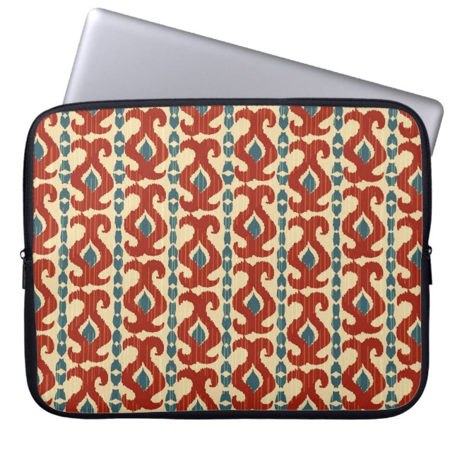 Housse Pour Ordinateur Portable Ikat Elegance : Conception Motif transparente. (Devant)