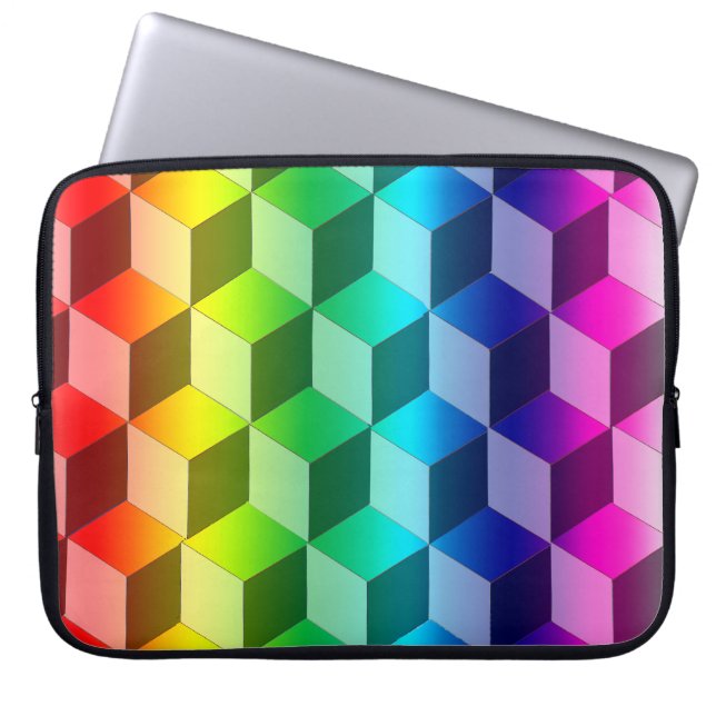 Housse pour ordinateur portable - Illusion de bloc (Devant)
