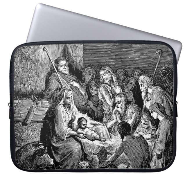 Housse Pour Ordinateur Portable Illustrated Christmas Nativity Scene (Devant)