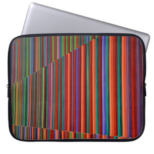 Housse Pour Ordinateur Portable Illustration à rayures multicolores