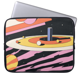 Housse Pour Ordinateur Portable Illustration Abstraite de l'espace psychédélique,