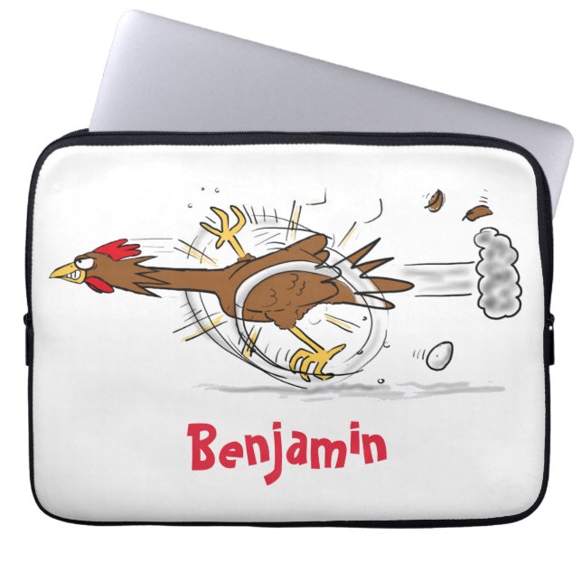 Housse Pour Ordinateur Portable Illustration amusante de poulet cool (Devant)