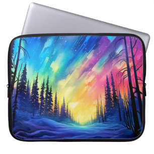 Housse Pour Ordinateur Portable Illustration artistique vibrante des aurores boréa