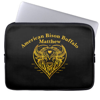 Housse Pour Ordinateur Portable Illustration de bison buffle en forme de cœur