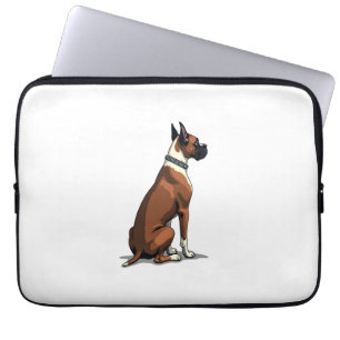 Housse Pour Ordinateur Portable Illustration de Boxer Vintage vu de dos Brun W