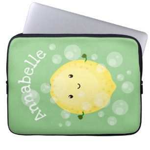 Housse Pour Ordinateur Portable Illustration de bulles de caricatures de citron mo