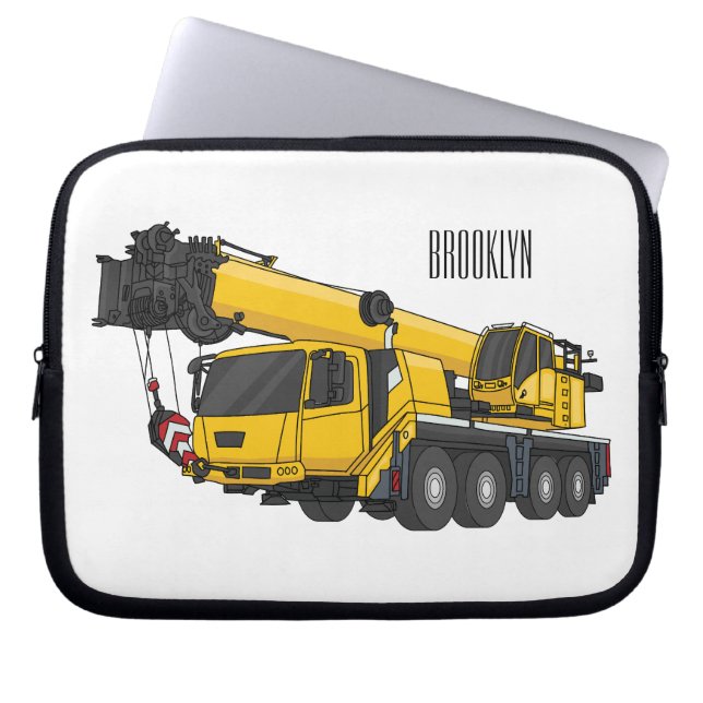 Housse Pour Ordinateur Portable Illustration de camion de grue (Devant)