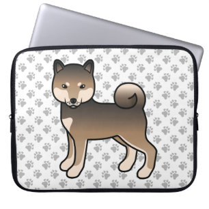 Housse Pour Ordinateur Portable Illustration de chien de dessin animé mignon Shiba
