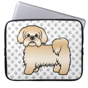 Housse Pour Ordinateur Portable Illustration de chien de dessin animé mignon Shih