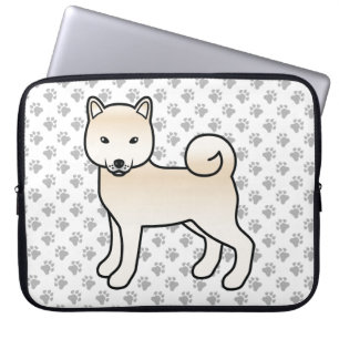 Housse Pour Ordinateur Portable Illustration de chien de dessin de crème Shiba Inu