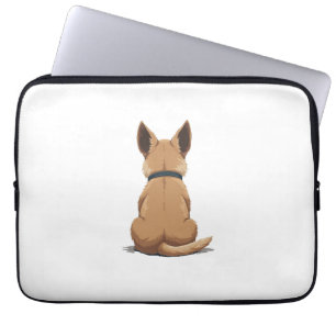Housse Pour Ordinateur Portable Illustration de chien vintage vue arrière avec gra