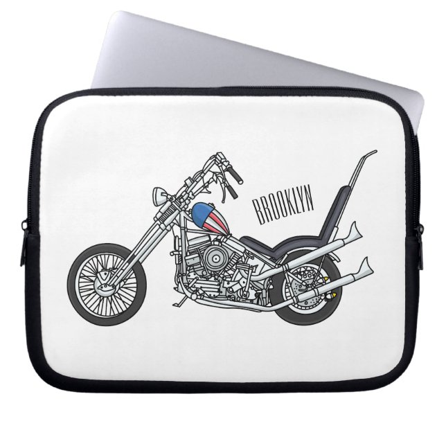 Housse Pour Ordinateur Portable Illustration de Chopper Motorcycle 1950 (Devant)