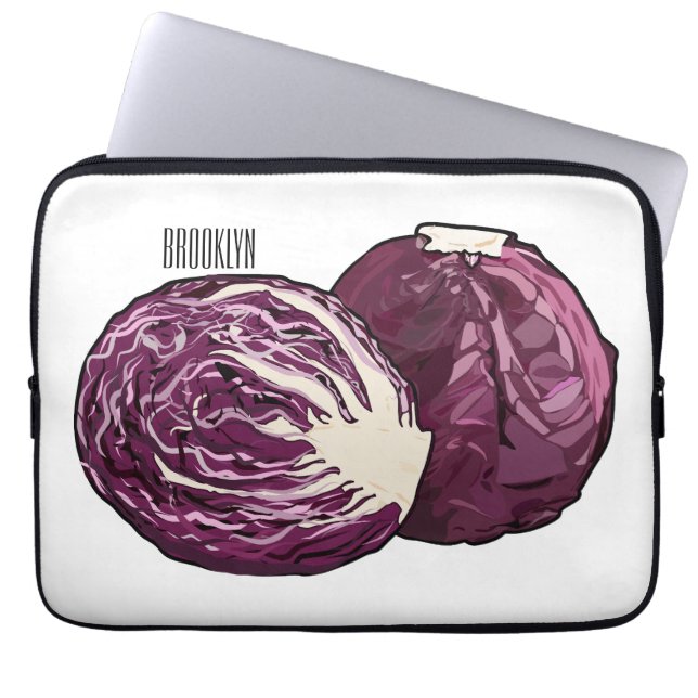 Housse Pour Ordinateur Portable Illustration de chou rouge (Devant)
