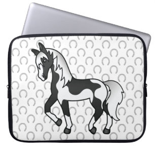 Housse Pour Ordinateur Portable Illustration de dessin animé de cheval trotteur Pi