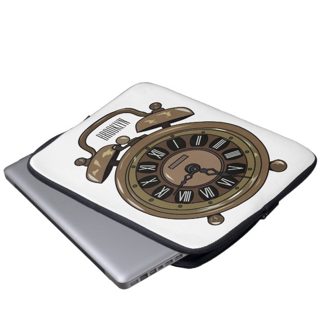 Housse Pour Ordinateur Portable Illustration de dessin animé de réveil (Devant bas)