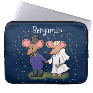 Housse Pour Ordinateur Portable Illustration de dessin animé d'un couple de souris