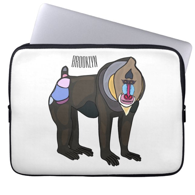 Housse Pour Ordinateur Portable Illustration de dessin animé Mandrill (Devant)