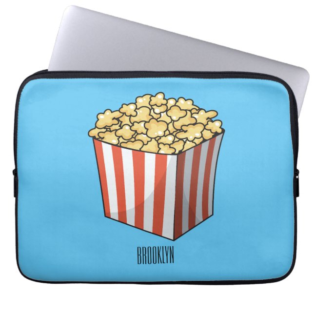 Housse Pour Ordinateur Portable Illustration de dessin animé Popcorn (Devant)