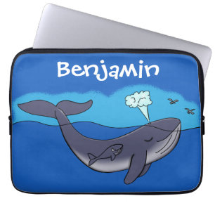Housse Pour Ordinateur Portable Illustration de dessin animé sur la petite baleine