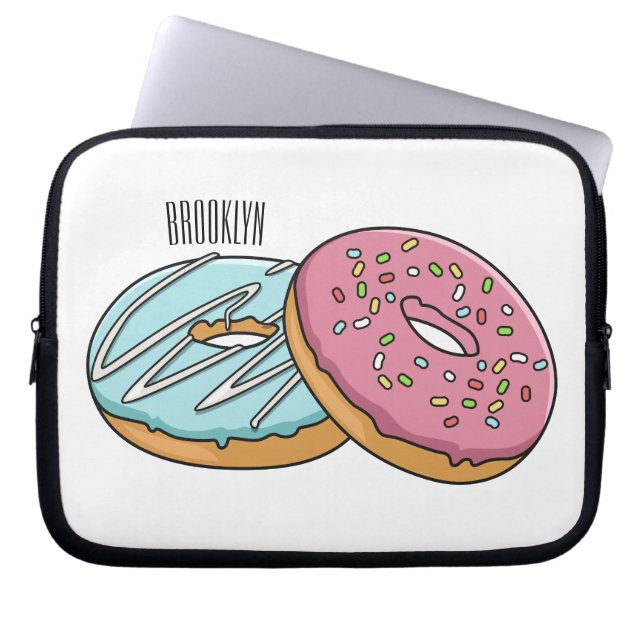 Housse Pour Ordinateur Portable Illustration de Donut (Devant)