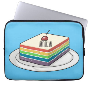 Housse Pour Ordinateur Portable Illustration de gâteau arc-en-ciel