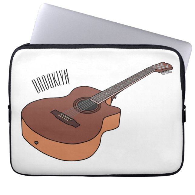 Housse Pour Ordinateur Portable Illustration de guitare acoustique (Devant)